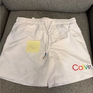 Pride Calvin Klein White Athletic Shorts